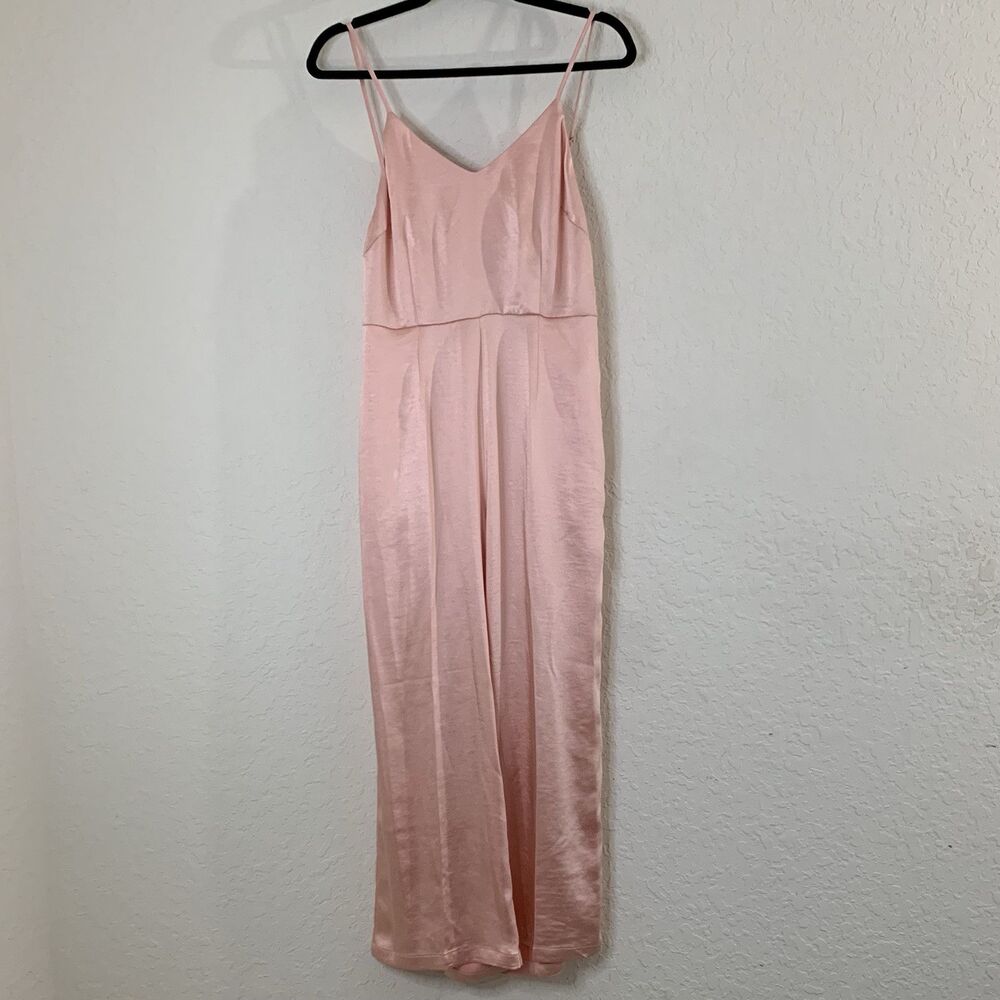 Lulu's Blush Pink Satin Spaghetti-Strap Jumpsuit